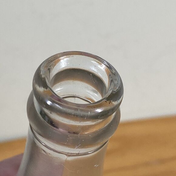 Vintage 8 oz Clear Swirl Glass Pepsi/Pepsi-Cola Crown Top Bottle 8 3/4 in Tall - Picture 7 of 14